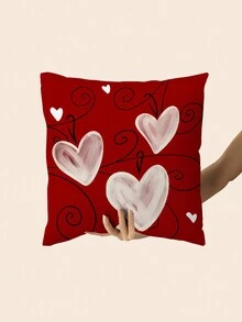 1pc Valentine'S Day Short Plush Polyester Pillowcase Sofa Cushion Cover - Multicolor - View 3