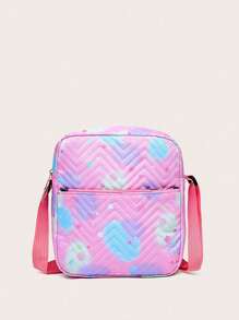 多功能 3 件套幾何印花校園筆記型電腦背包、斜背包和鉛筆袋適合少女大學和高中,甜美休閒大容量絎縫背包,時尚印花手提袋適合戶外、旅行和返校用品 - 彩色 - 查看 6