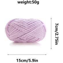 1pc 50g Knitted Yarn Chunky Soft Warm Crochet Knitting Yarn For Doll Clothes, Shoes Diy Crafting Gift - Mauve Purple - View 2