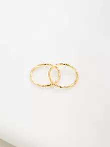 2pcs 925 Sterling Silver Twist Nose Ring Color Gold Piercing Thin Helix Hoop Earring Jewelry