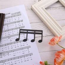 1入彩色吉他音樂音符樂譜夾,金屬樂器配件,適用於鋼琴吉他樂譜 - 黑色 - 查看 3