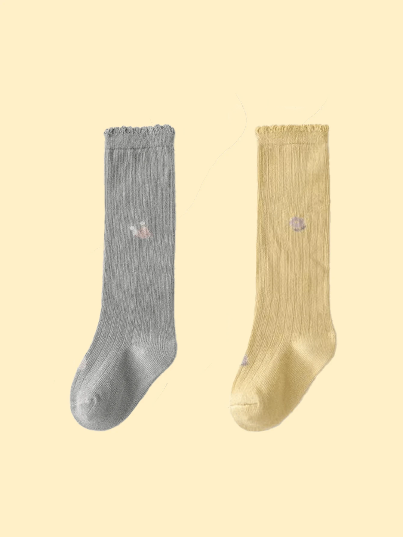 2pairs New Model Children's High Tube Socks And Long Tube Socks, Soft And Comfortable For Baby's Spring And Autumn Season - Multicolor - View 1