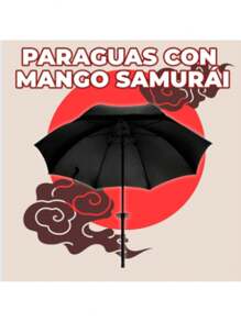 Paraguas Grande Estilo Katana Samurai - Negro - Ver 3