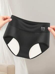 Period Panties For Women, Low Absorbency, Leak-Proof, Trilateral, Thin Fabric For Summer, Ice Silk Material - Black - View 1