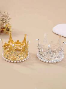 1頂女式流行珠寶鑲鑽皇冠,皇家風格 - 銀色 - 查看 2