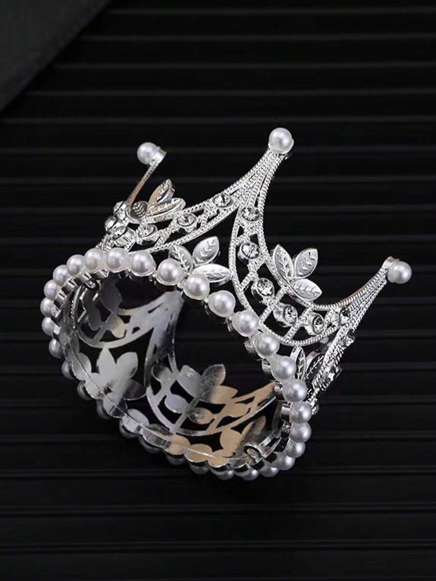1頂女式流行珠寶鑲鑽皇冠,皇家風格 - 銀色 - 查看 1