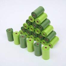 10卷/包混色寵物隨身保潔袋,每卷15個 - 軍綠色 - 查看 1