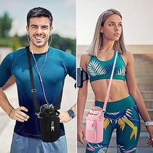 64oz Half Gallon Water Bottle Carrier Bag With Buckle, Insulated & Leakproof Durable Sleeve, Made Of Reusable Neoprene - Pink, Perfect For Daily Workout And Fitness Exercise - Pink - View 5