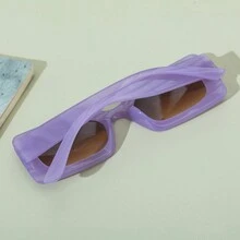 1 件装欧美糖果色方形框架时尚眼镜复古眼镜