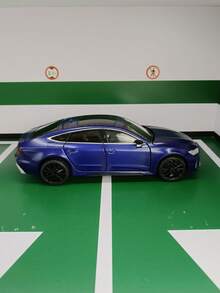 1pc 1/24 Scale Large High Performance Alloy Car Model Toy, Zinc Alloy Body With Openable Doors, Hood, Trunk, Movable Wheels, With Simulated Sound And Light Functions, Kid's Car Toy And A Perfect Birthday Gift For Kids. - Blue - View 8