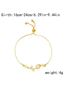 1pc All-Match French Tulip & Cat's Eye Stone Adjustable Bracelet - tulip - View 7