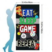 1入組「吃飯、睡覺、玩遊戲」海灘毛巾,微纖維海灘毛巾,超強吸水力海灘毛巾,大尺寸重量級毛巾,適合旅行、游泳、運動、露營、瑜伽（成人） - 彩色 - 查看 6