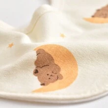 3入組貝殼形狀嬰兒輕薄口水肩,新生兒可愛口水巾防止噴奶 - 米色 - 查看 2