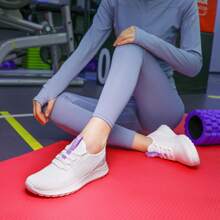 STQ Tennis Shoes Womens Slip On Walking Sneakers With Arch Support - 白紫 - 查看 3