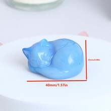 水晶雕刻多種材質的睡貓,能量療癒七輪,家居裝飾、室內裝飾、手工藝品、節日、生日禮物 - 彩色 - 查看 3