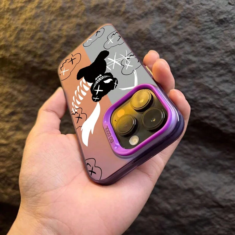 1 Ốp điện thoại IMD mềm chống rơi, hoàn thiện mờ, họa tiết chú gấu dễ thương, nút bấm và camera độc lập - Màu tím - Xem 1