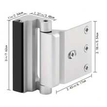 1set Home Door Lock For Child Reinforcement With 3-Inch Aluminum Alloy Anti-Theft Hinges, Latches And Night Latch - White - View 3