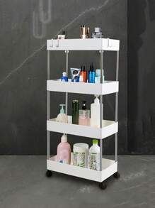 1個帶輪的4層活動立式儲物架,適用於廚房、家居、客廳組織車架置物架 - 彩色 - 查看 1