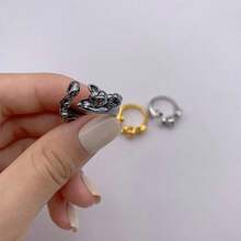 2 件/套可調節開口針織環,用於手指拉伸器的貓形導紗器,用於更快編織的鉤針配件,針織工藝品 - 銀色 - 查看 5