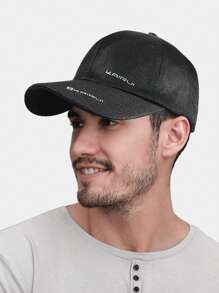 1頂男士棒球帽，夏季戶外休閒遮陽帽，透氣網眼帽，釣魚帽，薄款網眼棒球帽 - 黑色 - 查看 1