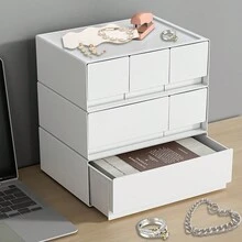 1 件模組化多層可堆疊儲物盒,適用於化妝品、辦公桌抽屜整理和珠寶存放 - 疊加收納盒 - 查看 3