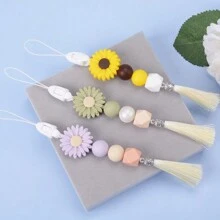 3入組時尚矽膠雛菊花吊墜手機鍊鑰匙鏈錢包手提包背包汽車便利吊墜,適用於女性手機殼的萬用配件,最佳假日禮物 - 雛菊花 - 查看 8