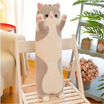 Long Cat Plush Toys Cute Animal Cat Creative Long Soft Toys Office Break Sleeping Pillow Cushion Stuffed Gift Doll Some Parts Are Sent Random Birthday Gift For Kids Christmas Gift Children's Gifts Valentine's Day Gifts For Girls