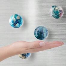 12PCS, Round Crystal Glass Refrigerator Magnets, Marble Textured Crystal Magnets For Craft Decorations For Kitchens, Office Whiteboards, Cabinets And Dishwashers - Marble Texture Series - View 7