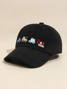1 Pieza Casual Diario De Niños Bordada Con Diseño De Coche, Gorra De Béisbol De Protección Solar Al Aire Libre - Multicolor - Ver 17