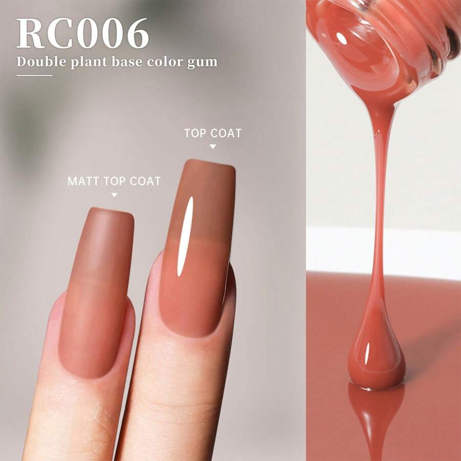 XEIJAYI 1入組10ml RC006指甲凝膠漆半透明裸色果凍凝膠甲油持久凝膠亮采甲藝美甲