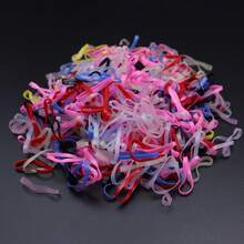 500入組多色一次性發帶和不傷髮的彈性髮帶,適用於厚髮束髮器 - 彩色 - 查看 3