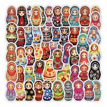 52 件可愛卡通娃娃貼紙,美觀塗鴉乙烯基防水貼紙,適合水瓶、筆記型電腦、手機、滑板、吉他、行李箱、剪貼簿、頭盔、兒童、青少年、成人的剪貼裝飾禮品 - 彩色 - 查看 2