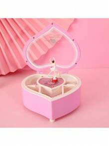 1個時尚可愛的塑料旋轉跳舞女孩造形音樂首飾盒，適合女孩存放飾品，也是生日或新年禮物 - 旋轉音樂首飾盒 - 查看 3