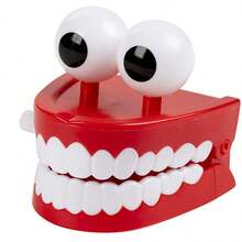 1pcFunny Big Teeth, Clockwork Teeth, Creative New And Unique Prank Tabletop Toys, Super Interesting. - Red - View 6