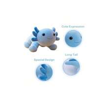 1只趴著的毛絨蝾螈玩具,可愛的家居裝飾 - 藍色 - 查看 2