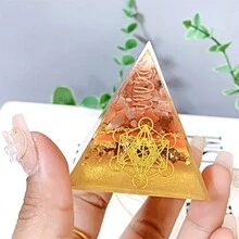 1pc 5cm Orgone Pyramid For Positive Energy And Mix Material Crystal, With Protection From Crystals Energy Generator For Stress Reduce Healing Meditation And Wealth Attraction For Home Decoration - Multicolor - View 3
