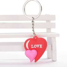 1套/2入紅色心形鑰匙扣,情人節、感恩節、派對、背包裝飾、送給最好的朋友/家人的完美禮物 - 白色 - 查看 7