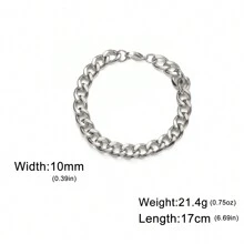 1 Miếng Không giới tính 3~10mm Rộng Thép không gỉ Chuỗi vòng tay , Hip Hop Cô gái Goth hiện đại Phụ kiện trang sức , Sinh nhật/ Liên hoan Qủa tặng Cho bạn trai Hoặc Bạn gái - Bạc - Xem 15
