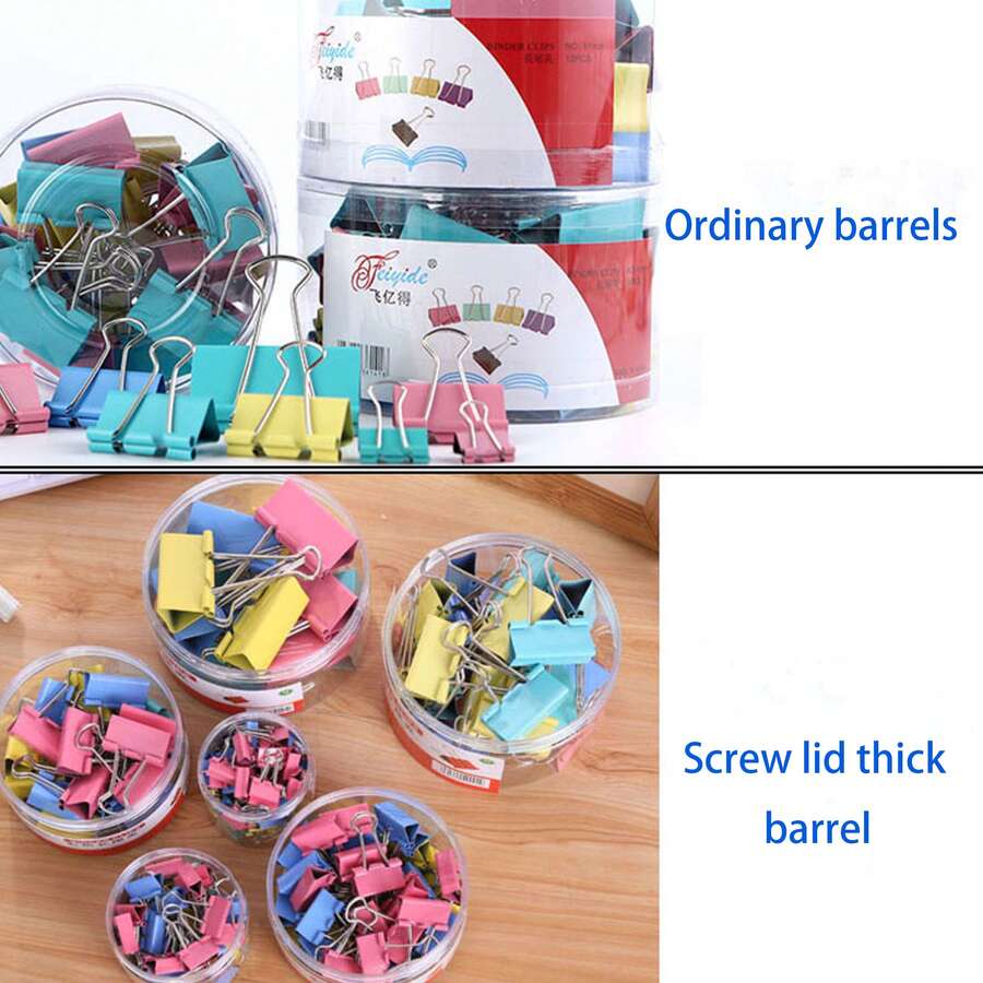 1pc 41mm Colorful Tail Clip With Box For Office Document Paper Clamp (Approximately 24pcs/Box) - Multicolor - View 1