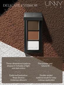 unny club 哑光眉粉、眼影盘、轻盈、顺滑、持久、防水防汗、带镜子、自然渐变、轮廓和眉粉盘