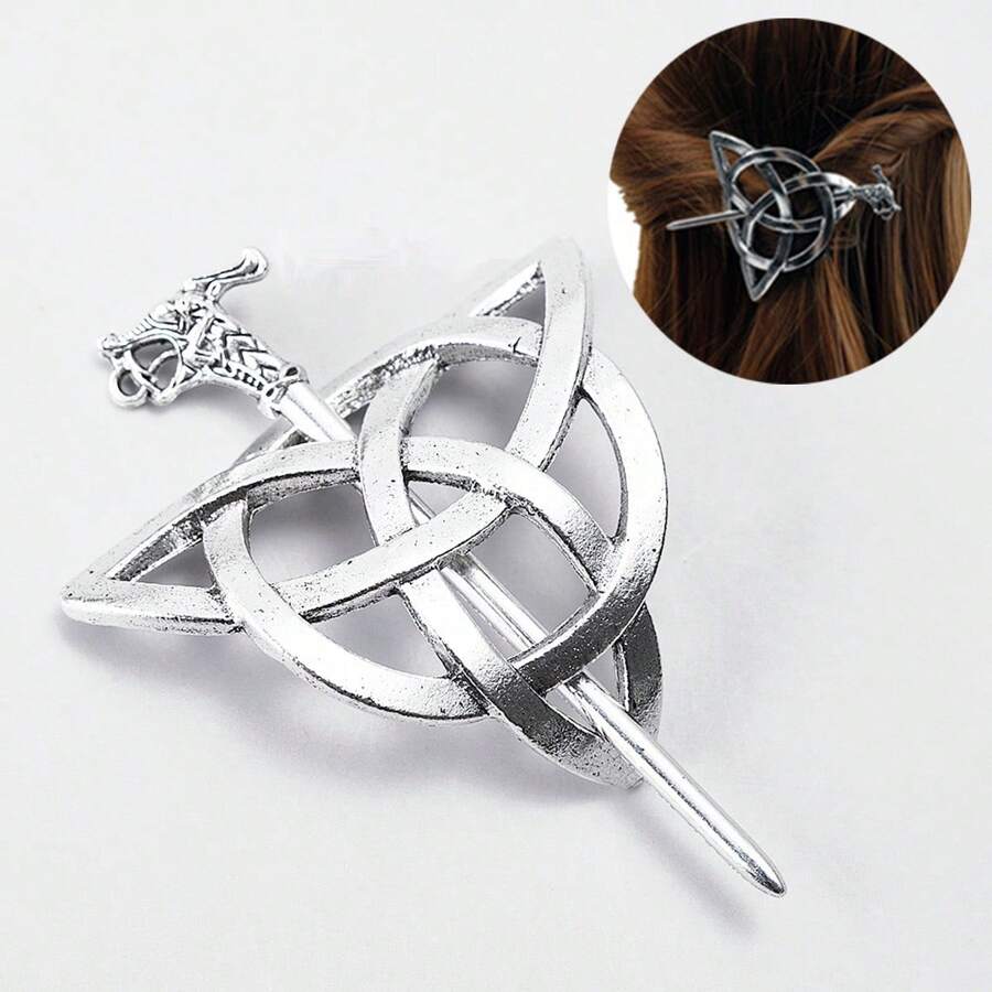 Viking cổ điển Phong cách Chiếc kẹp tóc Vương miện Kẹp tóc Phụ kiện tóc Kẹp tóc Bạc Chiếc kẹp tóc Kẹp tóc Tóc Gậy Phụ kiện tóc Dài Tóc Trang trí Phụ kiện tóc Bím tóc Đồ trang sức - Bạc - Xem 1