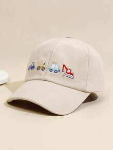 1 Pieza Casual Diario De Niños Bordada Con Diseño De Coche, Gorra De Béisbol De Protección Solar Al Aire Libre - Multicolor - Ver 16