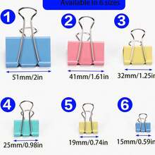 1pc 41mm Colorful Tail Clip With Box For Office Document Paper Clamp (Approximately 24pcs/Box) - Multicolor - View 3