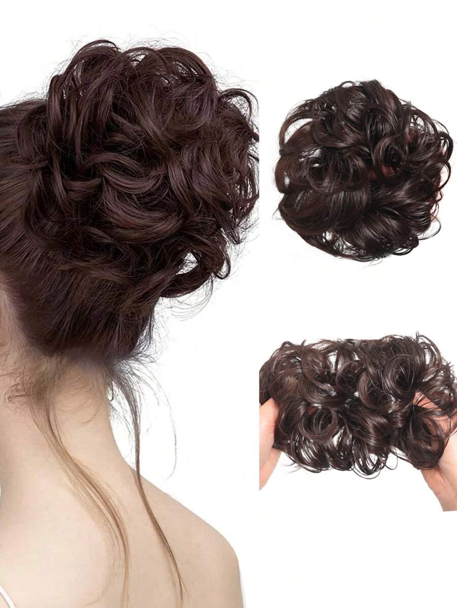 Synthetische Perücken Donuts Braune Farbige Haarbänder Elastisches Haar Seil Gummibänder Haarverlängerungen Haaraccessoires