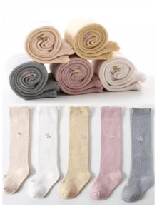 2pairs New Model Children's High Tube Socks And Long Tube Socks, Soft And Comfortable For Baby's Spring And Autumn Season - Multicolor - View 4