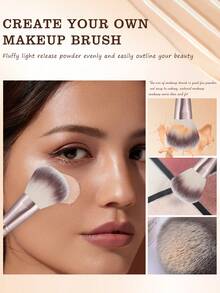 Makeup Tool Set 18pcs Makeup Brush Sets+1pc Cleaning Brush+5PCS Makeup Puff+4PCS Makeup Sponge+ 1pc Eyelash Curler,Brush Set,Makeup Brush Kit,Make Up Brush Set,Make Up Set Complete,Makeup Brush Set,Complete Makeup Kit,Brush Kit,Brushes Makeup Set,Makeup Gift Set,Set - Khaki - View 4