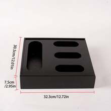 1pc  Bamboo Ziplock Bag Storage Organizer, Plastic Bag Storage Organizer For Kitchen Compatible With Gallon, Quart, Sandwich - Black - View 5