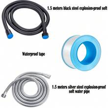 4pcs Set Adjustable Black Shower Head,Black Handheld Shower Head With Hose And Self Adhesive Holder,Multi-Functional High Pressure Shower Head With 5 Functions, Water-Saving Removable Shower Head,Bathroom Sets Full Set, Shower Head - Black - View 4