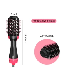 Cepillo Secador de cabello, cepillo de aire caliente 3 en 1, secador de pelo de un paso y voluminizador, estilizador y secador de pelo profesional, 1000W - Negro - Ver 5