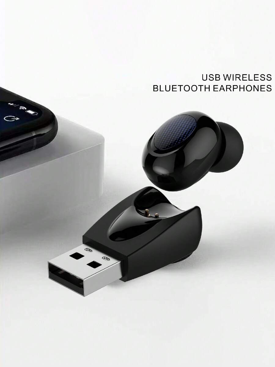 Intelligent Noise Cancellation Single Ear In-Ear Hidden Wireless Earphone For Clear Calling While Driving. 5.3 For All Devices. A Great Gift For The New Year, Valentine'S Day And Business Use.